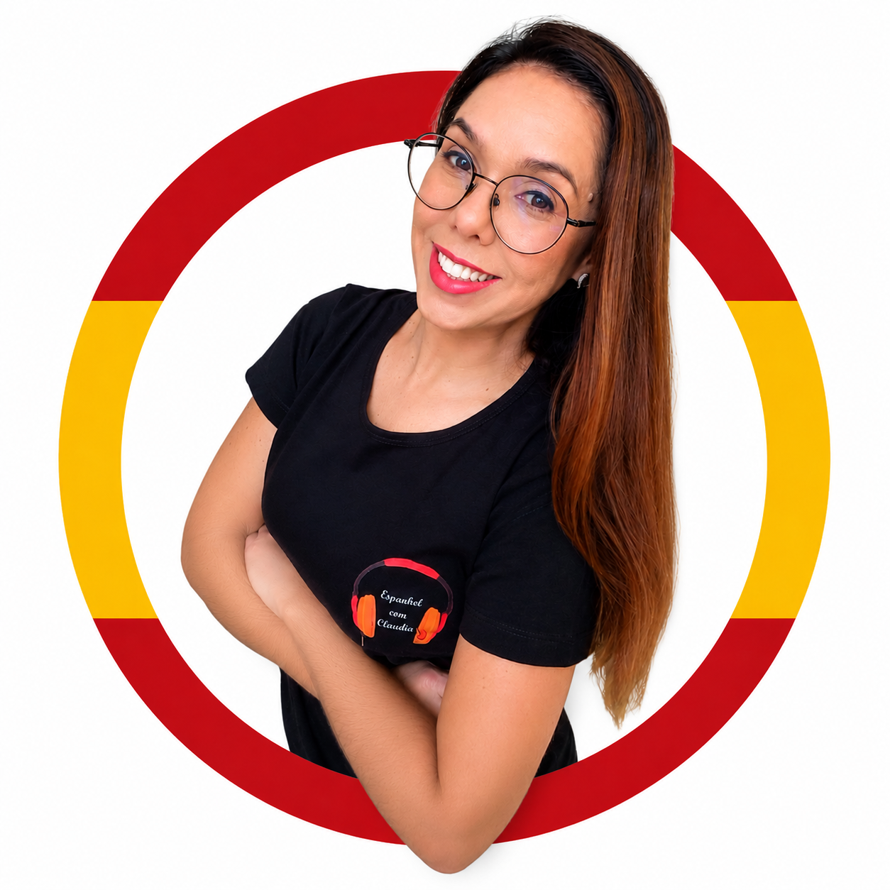 Professora Claudia, sua professora de espanhol